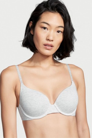 Victoria's Secret The T-Shirt Lightly Fodrade Logo Rem Full Cup Bra Grå | 7809QIPGV