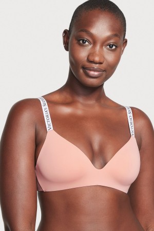 Victoria's Secret The T-Shirt Non Wired Logo T-Shirt Bra Rosa Rosa | 1786JYBGI