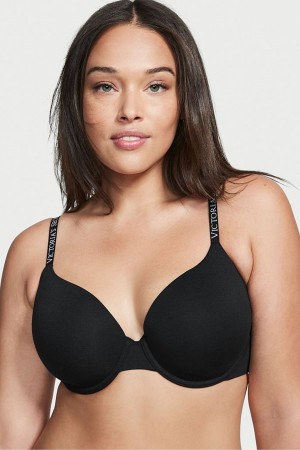 Victoria's Secret The T-Shirt Push Up Logo Rem Bra Svarta | 3760HVMBR