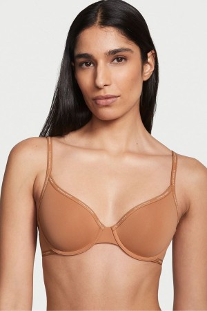 Victoria's Secret The T-Shirt Push Up Logo Rem Bra Honey Glow Nude | 0198XLZDP