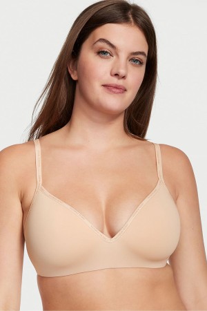 Victoria's Secret The T-Shirt Smooth Lightly Fodrade Non Wired T-Shirt Bra Champagne Nude | 6740GLRMJ