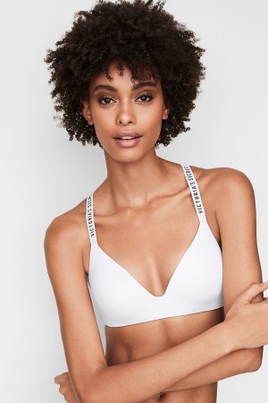 Victoria's Secret The T-Shirt Smooth Logo Rem Lightly Fodrade Non Wired T-Shirt Bra Blå | 7196QKGUF