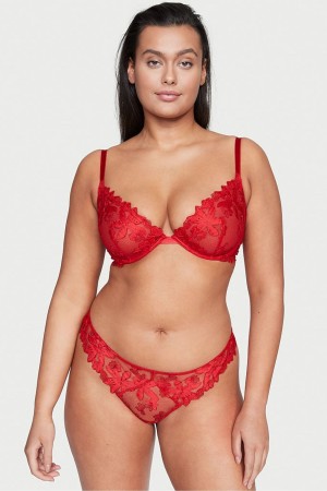 Victoria's Secret Very Sexy Embroidered String Knickers Röda | 7150JLSDH