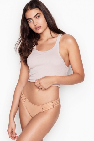 Victoria's Secret Very Sexy Mesh Cheekini Knickers Sweet Nougat Nude | 4183WHQCI