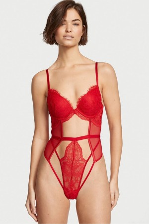 Victoria's Secret Very Sexy Pushup Teddy Röda | 9852JUQMH