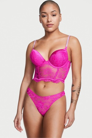 Victoria's Secret Very Sexy Shine Rem Cutout Back String Knickers Fuchsia Rosa | 9615SFZRU