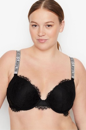 Victoria's Secret Very Sexy Shine Rem Push Up Bra Svarta | 3469ECNAY