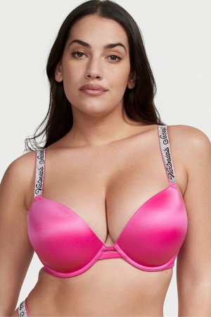 Victoria's Secret Very Sexy Shine Rem Push Up Bra Svarta | 9284WGAQK