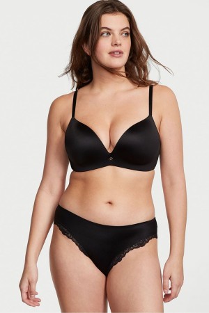 Victoria's Secret Very Sexy Smooth Cut Out String Knickers Svarta | 6215SPZIB