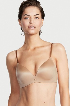 Victoria's Secret Very Sexy Smooth Non Wired Push Up Bra Sweet Praline Nude | 4095WEHZP