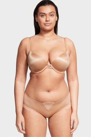 Victoria's Secret Very Sexy Smooth Plunge Push Up Bra Sweet Praline Nude | 6920EHTCQ