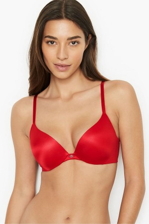 Victoria's Secret Very Sexy Smooth Plunge Push Up Bra Röda | 6153HCBRZ