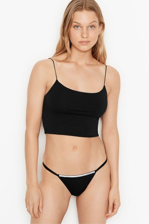 Victoria's Secret Very Sexy Smooth Shine Rem Knickers Svarta | 5761NKTAU