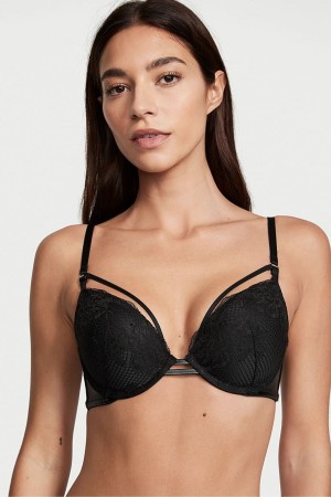 Victoria's Secret Very Sexy Snörade Fishnet Spets Bra Svarta | 6357ONQLD