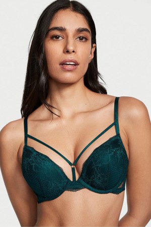 Victoria's Secret Very Sexy Snörade Fishnet Spets Bra Svarta Gröna | 5240EIJTU