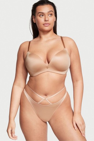 Victoria's Secret Very Sexy Snörade String Knickers Sweet Praline Nude | 2810BDAKU