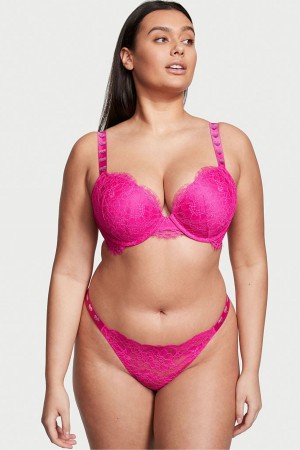 Victoria's Secret Very Sexy Spets Shine Rem String Knickers Rosa | 8321TKCDR