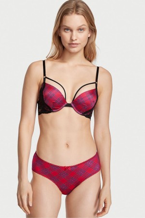 Victoria's Secret Very Sexy Very Sexy Mesh Satin Bow Cutout Back Open Panty Röda | 0584ERCNW