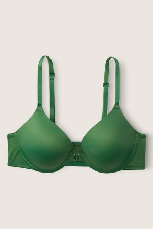 Victoria's Secret Wear Everywhere Front Fastsättning Push Up T-Shirt Bra Gröna | 2786YITZM