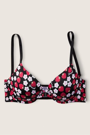 Victoria's Secret Wear Everywhere Front Fastsättning Push Up T-Shirt Bra Svarta | 4179IYFJV