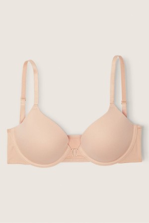 Victoria's Secret Wear Everywhere Front Fastsättning Lightly Fodrade T-Shirt Bra Beige | 9543YUFLO