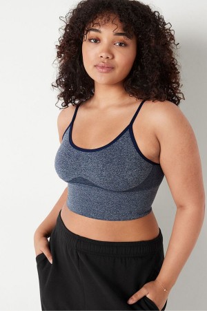 Victoria's Secret Wear Everywhere Seamless Unlined Sports Bra Blå | 6897VYEWF