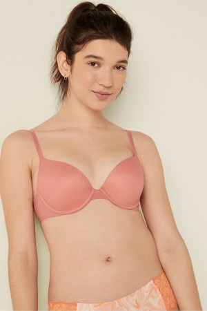 Victoria's Secret Wear Everywhere Smooth Push Up T-Shirt Bra Rosa Rosa | 6734JKTBN