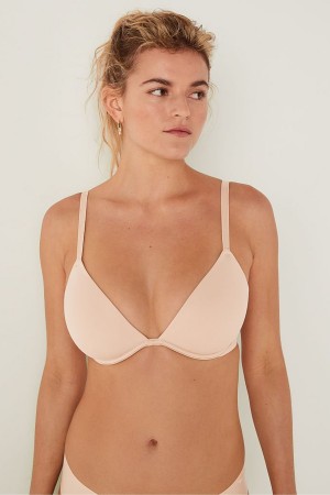 Victoria's Secret Wear Everywhere Smooth Lightest Fodrade T-Shirt Bra Beige | 3267GYDLA