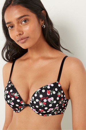 Victoria's Secret Wear Everywhere Smooth Non Wired Push Up T-Shirt Bra Svarta | 6750MRCUS