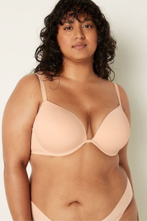 Victoria's Secret Wear Everywhere Smooth Push Up T-Shirt Bra Beige | 1697NDFHO