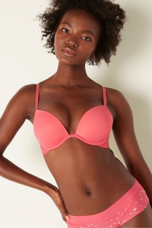 Victoria's Secret Wear Everywhere Smooth Push Up T-Shirt Bra Rosa | 3672XRAEK