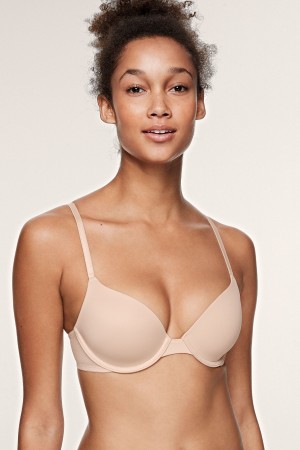 Victoria's Secret Wear Everywhere Spets Lightly Fodrade T-Shirt Bra Nude | 5164NCDZP