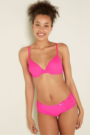 Victoria's Secret Wear Everywhere Spets Push Up T-Shirt Bra Rosa | 8195BFXGV