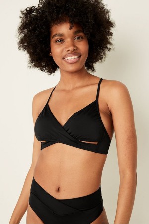 Victoria's Secret Wrap Bikini Top Mörksvarta | 6572QUXLF