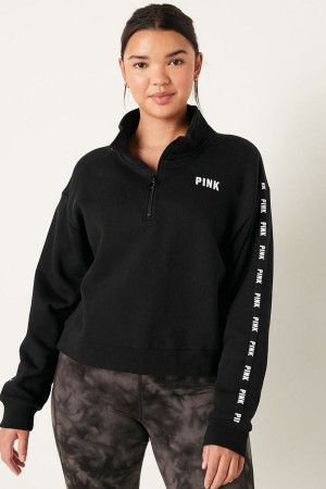 Victoria's Secret Zip Up Long Sleeve Crop Sweatshirt Blå | 4053DNRQL